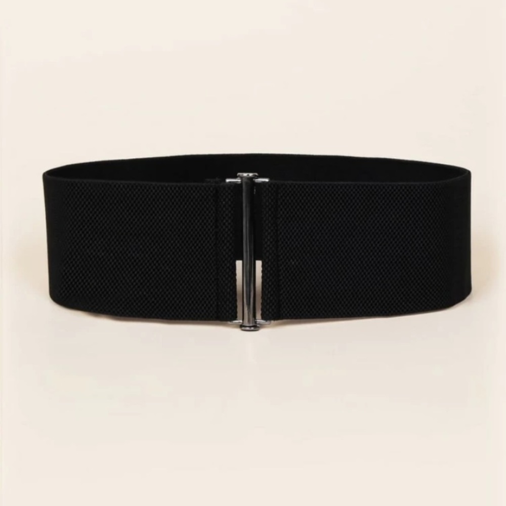 NWT Elastic black waist belt basic neutral classic